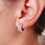 Mini Argola Com Zircônia Prata 