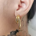 Argola Dourada Detalhada (Aço Inixidável) 