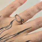 Anel Cravejado Em Zircônia Detalhado Dourado 