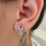 Brinco Com Zircônia Menino Prata 