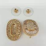 Brinco Semi Joia Ouro Branco 