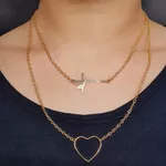 Colar Duplo Folheado a Ouro 18K Fé 