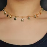 Colar Folheado Dourado Estrelas