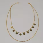 Colar Duplo Folheado a Ouro 18K Discos 