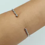 Bracelete Prateado Espiral 