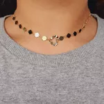 Colar Folheado a Ouro 18K Coração e Losangos 