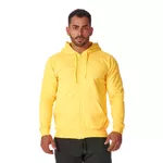 Moletom Masculino Amarelo com Zíper e Bolso Canguru 
