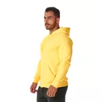 Moletom Masculino Amarelo com Zíper e Bolso Canguru 