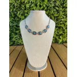Choker Feminina Cor Prata Detalhe Esmaltado com Regulagem 
