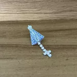 Aplique de Metal Broche para Chapéu Modelo Nossa Senhora Azul