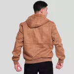Jaqueta Masculina em Camurça com Capuz Removível Caramelo - Club 21 Country