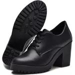 Bota Feminina Preto Fosco Confort Sola Tratorada com Salto com Ziper D'Mazons