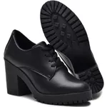 Bota Feminina Preto Fosco Confort Sola Tratorada com Salto com Ziper D'Mazons