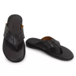 Chinelo Sandália Masculino Couro Marrom Dedo Ortopédica Granado