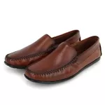 Mocassim Masculino Couro Marrom Confortável Sola Borracha Granado