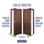 Porta Social de Abrir com Postigo Alumínio Abertura Direita 215x87x3Cm Branca 78.60.105-1 Sasazaki