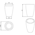 Vaso Jardim Moderno Conico 38cm Mármore Japi