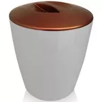 Lixeira Vitra Vintage 5 Litros Branca/Cobre Martiplast