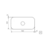 CUBA ACO INOX RETANG 56X34 94085/507-TRAMONTINA