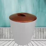 Lixeira Vitra Vintage 5 Litros Branca/Cobre Martiplast