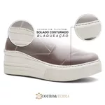 Coturno Feminino Plataforma Off White Fóssil Verde Água / Vacum Branco