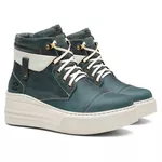 Coturno Feminino Plataforma Off White Fóssil Verde Água / Vacum Branco
