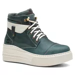 Coturno Feminino Plataforma Off White Fóssil Verde Água / Vacum Branco