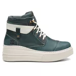 Coturno Feminino Plataforma Off White Fóssil Verde Água / Vacum Branco