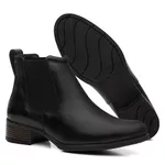 Bota/Botina Feminina Floater Preto Elástico Liso - Linha Montana