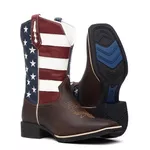 Bota Texana Feminina Bordado Bandeira USA