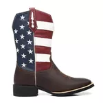 Bota Texana Feminina Bordado Bandeira USA