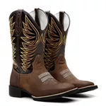 Bota Texana Masculina Bordado 727 Pêlo Pinhão/Splash Café