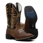Bota Texana Masculina Bordado 727 Pêlo Pinhão/Splash Café