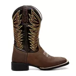 Bota Texana Masculina Bordado 727 Pêlo Pinhão/Splash Café
