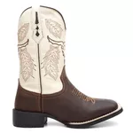 Bota Texana Masculina Bordado 607 Crazy Horse Café/Bege