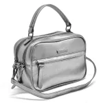 Bolsa Pequena 2 Zíper Couro Legítimo Inox