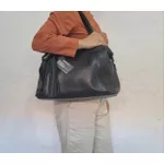Bolsa grande ombro Couro preta ref:DM-14