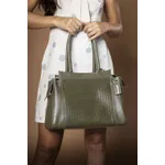 Bolsa Feminina Grande Couro Legitimo Alça Ombro Verde DM-23