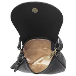 Mini Bolsa Couro Legítimo preta ref:DM-15