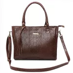 Kit Bolsa couro legitimo croco e mini chocolate ref:DM-05ACR