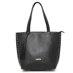 Bolsa Grande Couro Legitimo preta REF:DM-03