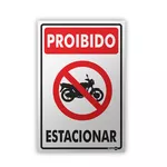 PLACA SINALIZACAO PS548 PROIBIDO ESTACIONAR MOTOS