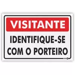 PLACA SINALIZACAO PS232 VISITANTES IDENT/PORTEIRO