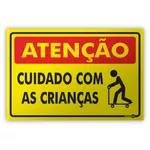 PLACA SINALIZACAO PS461 ATENCAO CUIDADO COM AS CRIANCAS