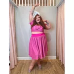 Top Malha Lurex Pink Brilho