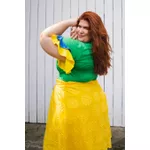 Blusa Manga 2 Babados Verde BRASIL - Plus Size