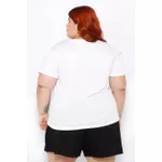 Short Botões Linho com Elastano Preto - Plus Size