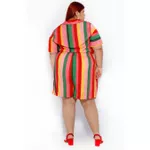 Short Viscose Listras Color - Plus Size