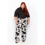 Calça Botões Viscose Floral PB - Plus Size