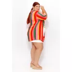 Camisa Manga Curta Listras Color - Plus Size